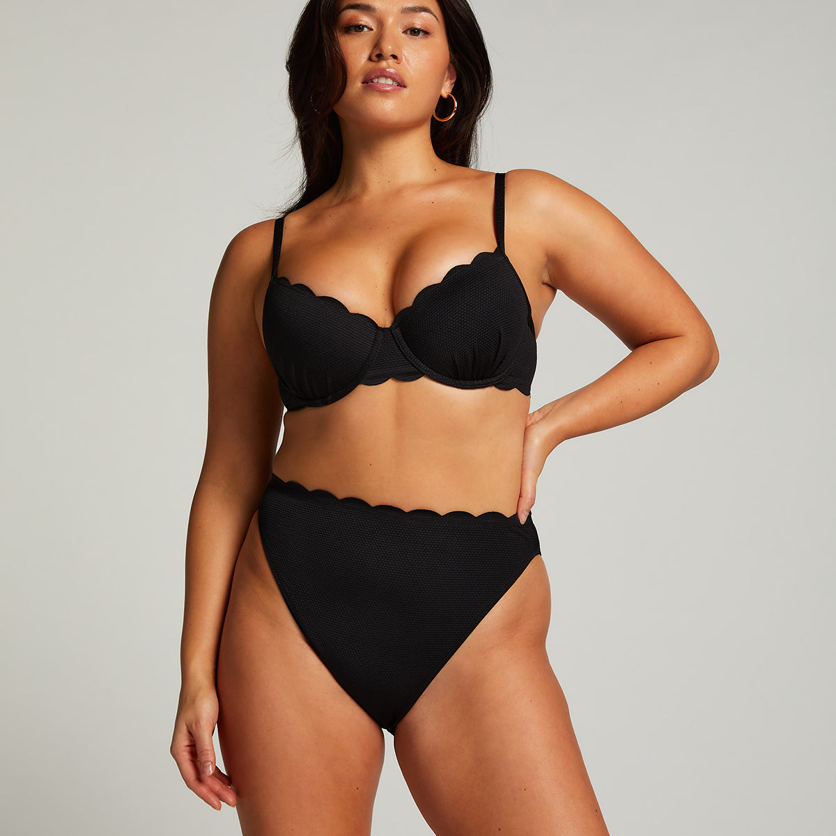 Hunkemöller scallop - Nero - 191277-NERO