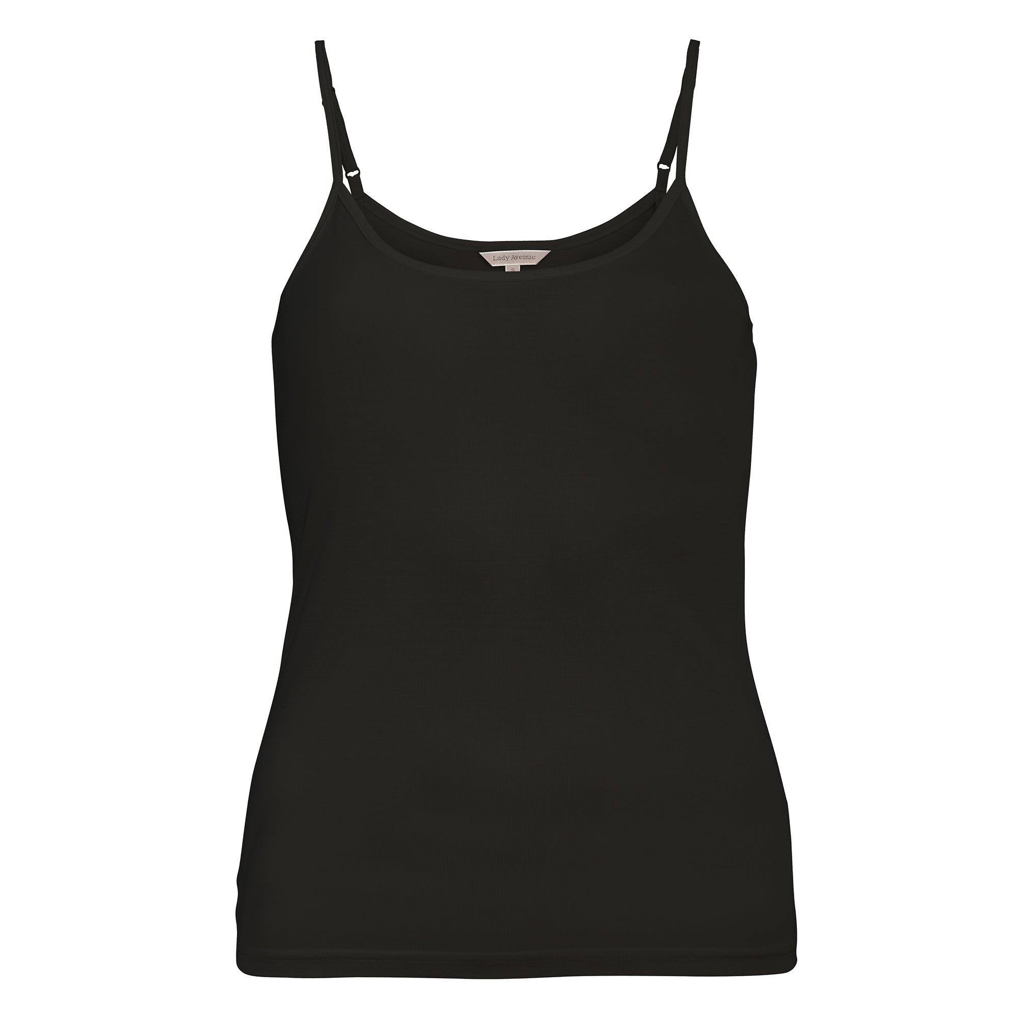 Lady Avenue Silk Jersey Camisole - Black - 23-10401-02