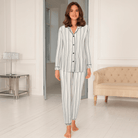 Lady Avenue Bamboo Flannel  - Deer/Rose Stripes - 84-2087-1065