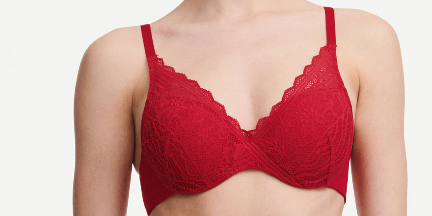 Røde BH’er med blonder