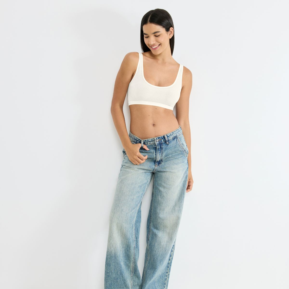 Sloggi Go Sense BH top, hvid - 10226770 - 00GZ - Silk White