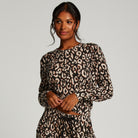 Hunkemöller Brushed Jersey Leopard - Black - 203203-BLACK