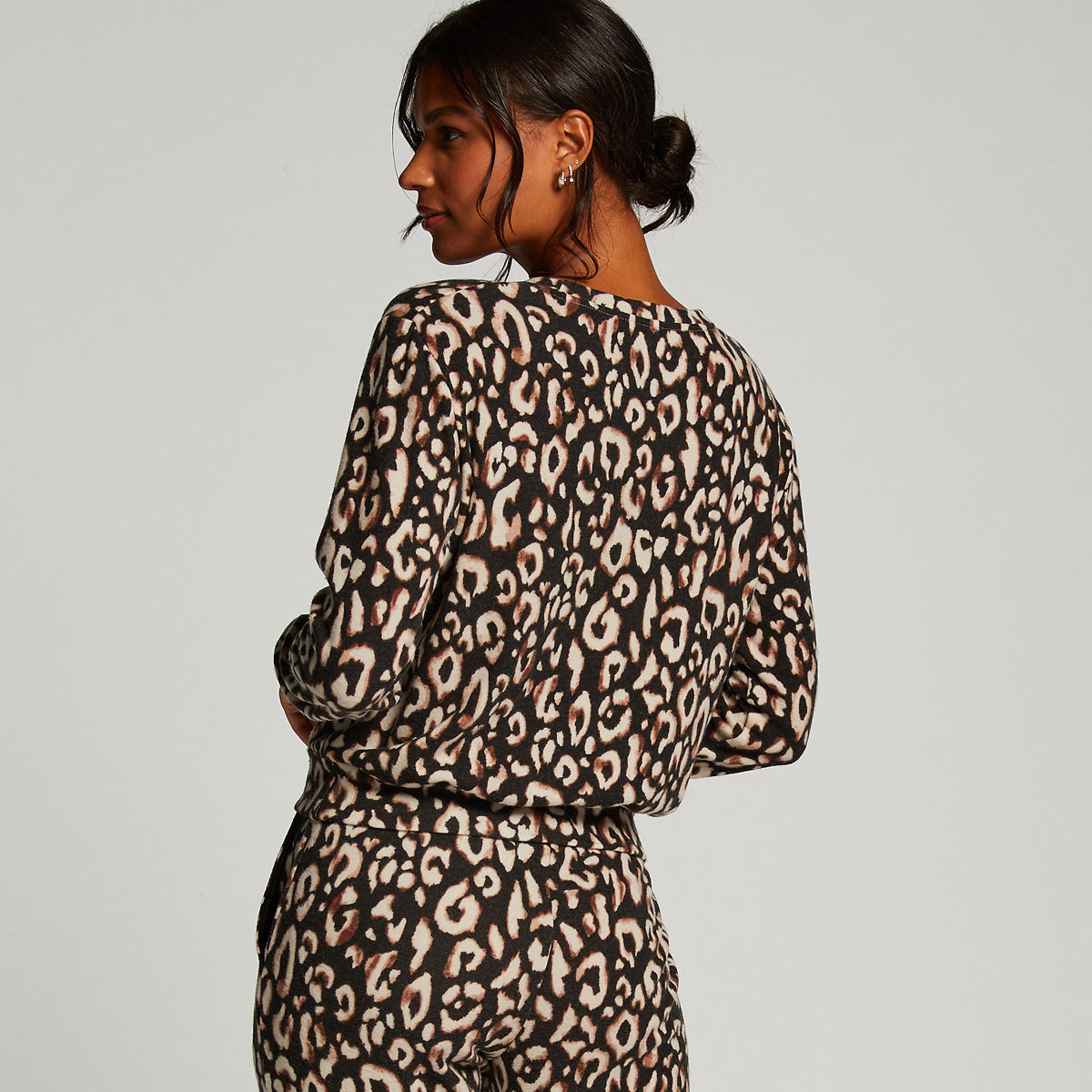 Hunkemöller Brushed Jersey Leopard - Black - 203203-BLACK