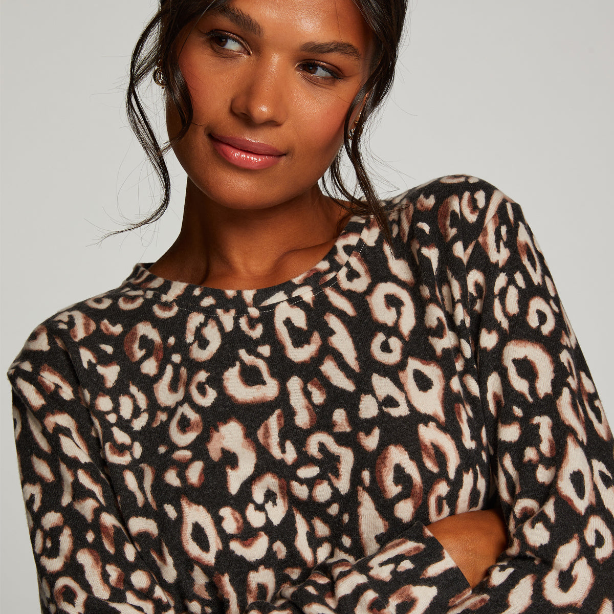 Hunkemöller Brushed Jersey Leopard - Black - 203203-BLACK