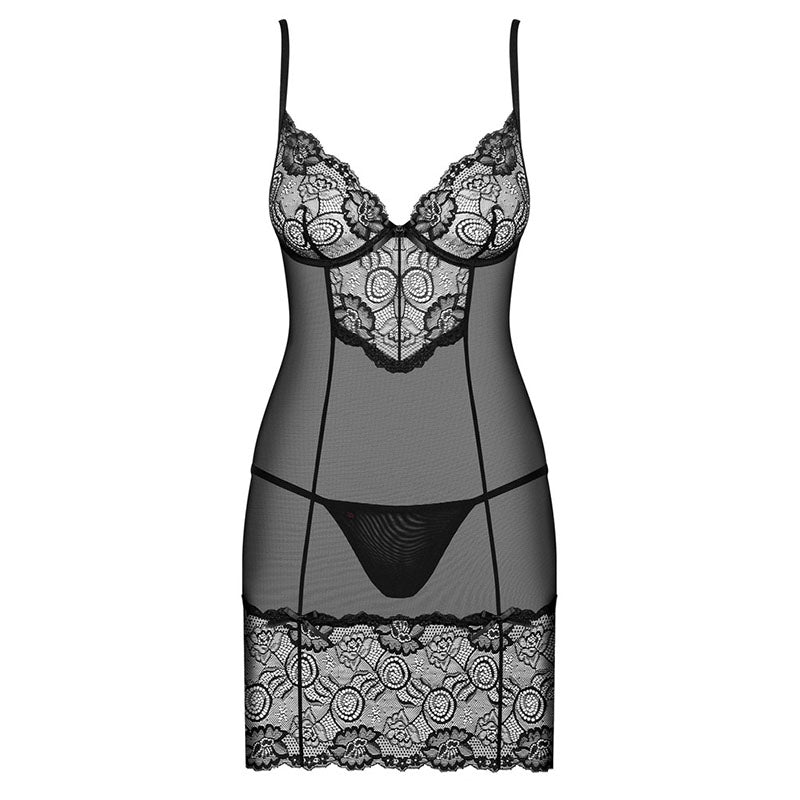 Obsessive Alluria Chemise & - Black - 2717051111-31-Black