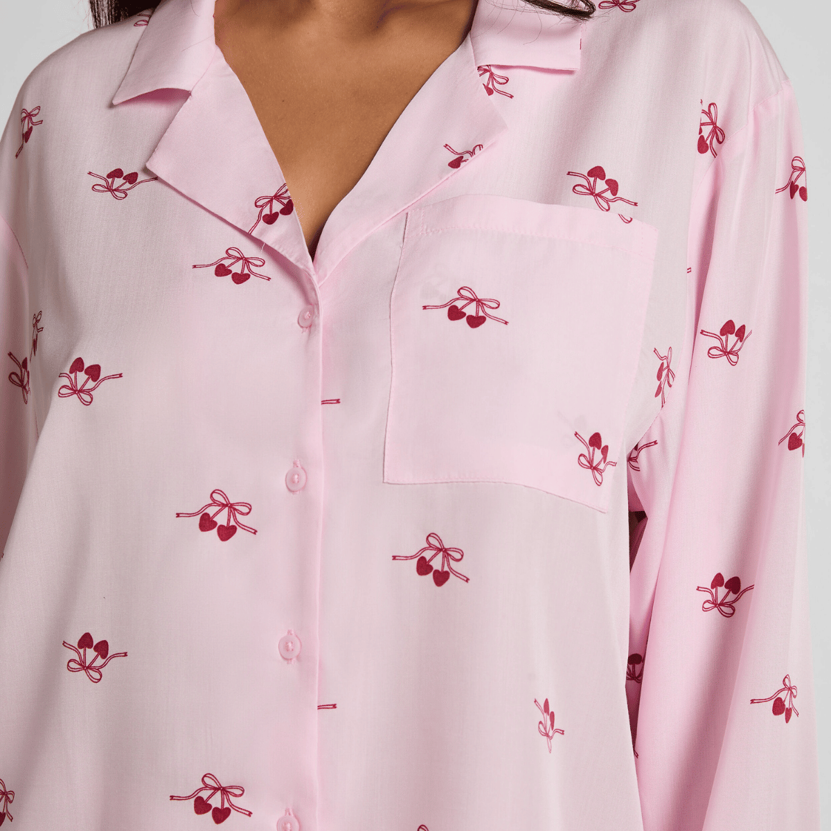 Hunkemöller natskjorte, lyserød - 304648 - PINK LADY - Pink Lady