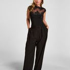 Hunkemöller Rosie bodystocking, sort - 305942 - Caviar - Caviar