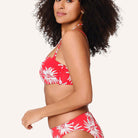 LingaDore Fresh Flowers bikini top med bøjle, rød - 8203BC - 343 - Leaf Stripe