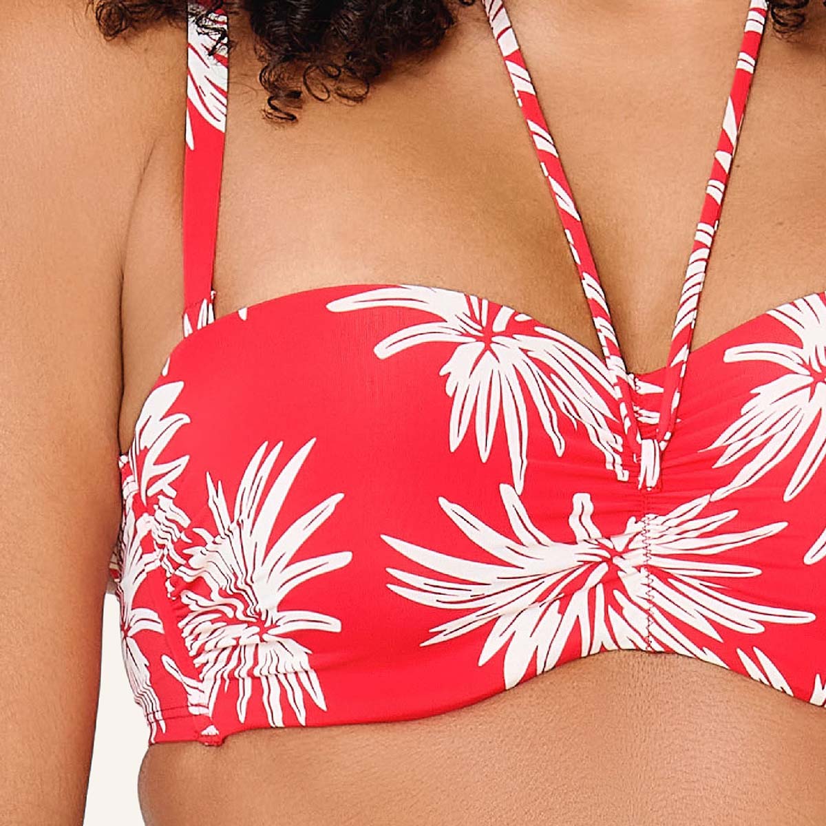 LingaDore Fresh Flowers bikini top med bøjle, rød - 8203BC - 343 - Leaf Stripe