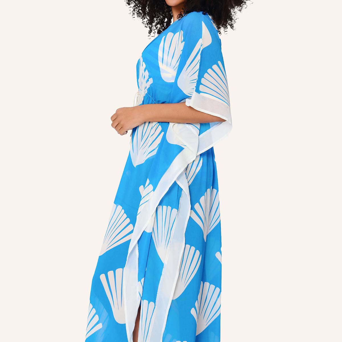 LingaDore Summer Stripes kimono, blå - 8218P-1 - 355 - Ortensia Blue Stripe