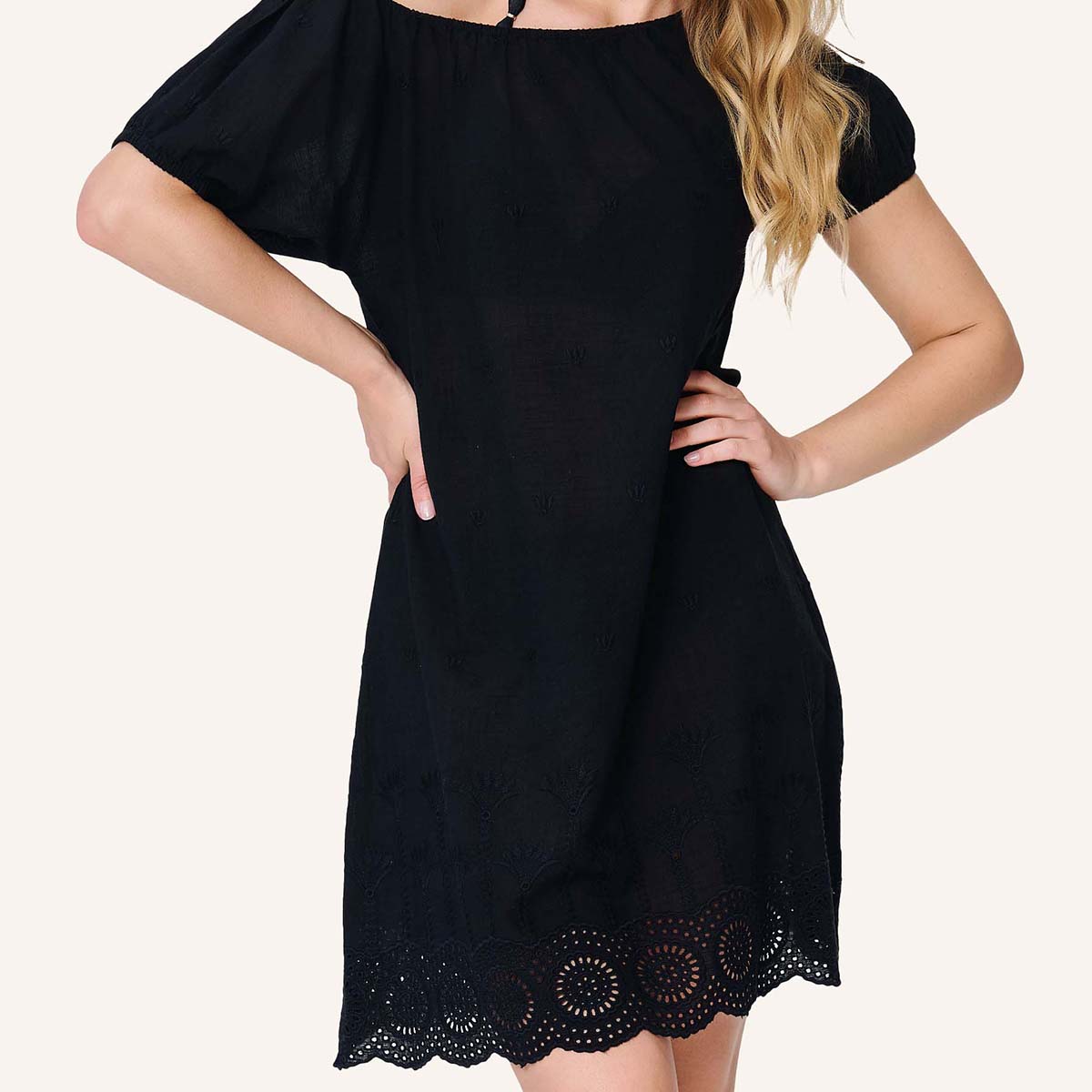 LingaDore Cotton Comfy strandkjole, sort - 8226 - 02 - Black