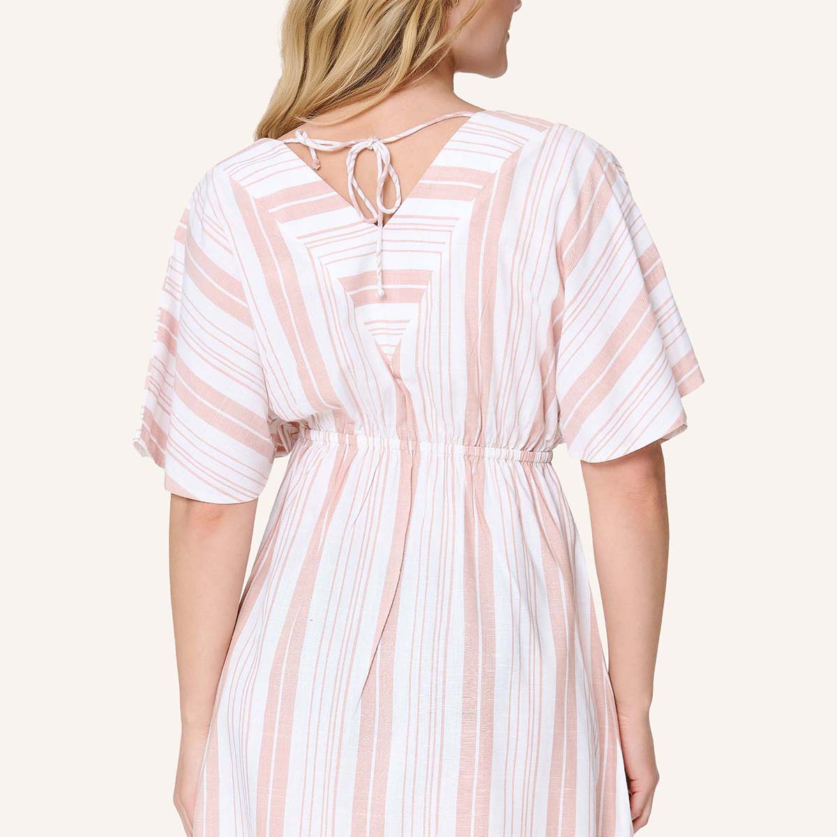 LingaDore Summer Stripes strandkjole, hvid - 8229 - 139 - Beige Stripes