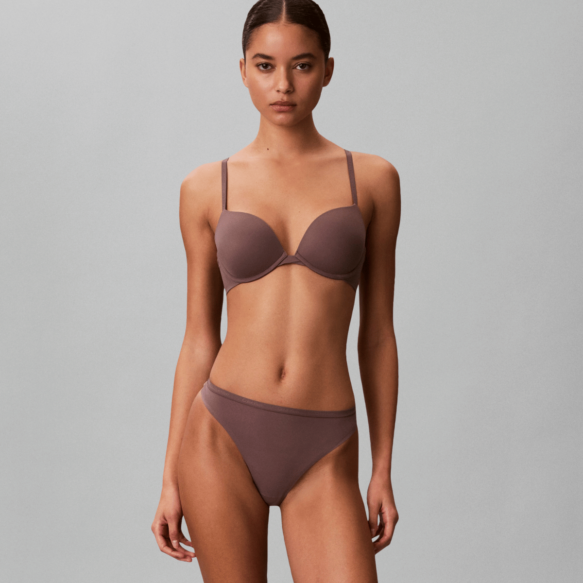 Calvin Klein Perfectly Fit push-up BH, lilla - LV00QF7315 - PJS - Botanical Brown