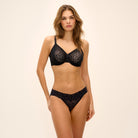 Wacoal Halo Lace BH med bøjle, sort - WA851205 - BLK - Black