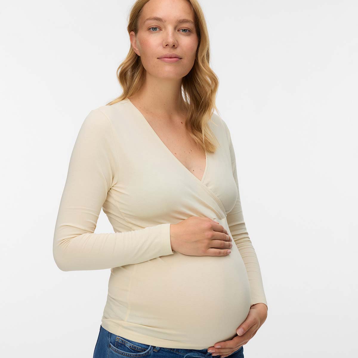 Mamalicious MLkerrie Tess 2-pak graviditetstop, multi - 20023035 - Birch/black - Birch/black